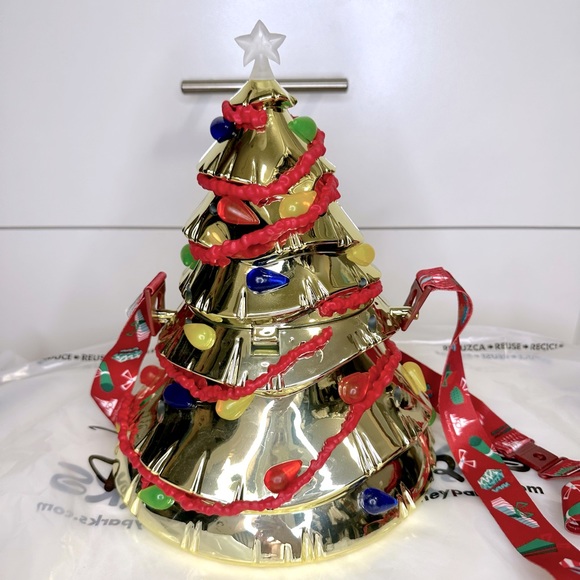 NEW Walt Disney World Gold Light Up Christmas Tree Holiday Popcorn Bucket - Picture 5 of 6